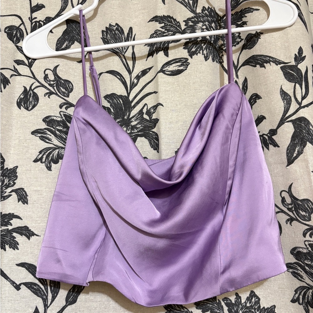 H&M Lavender Satin Top